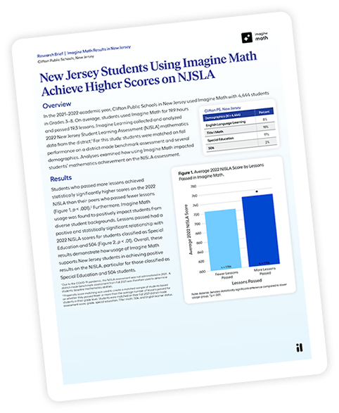 Cover page of an Imagine Math research paper