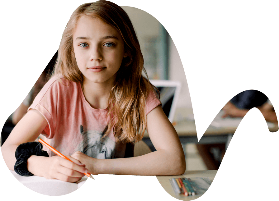 student sitting at desk ready to learn